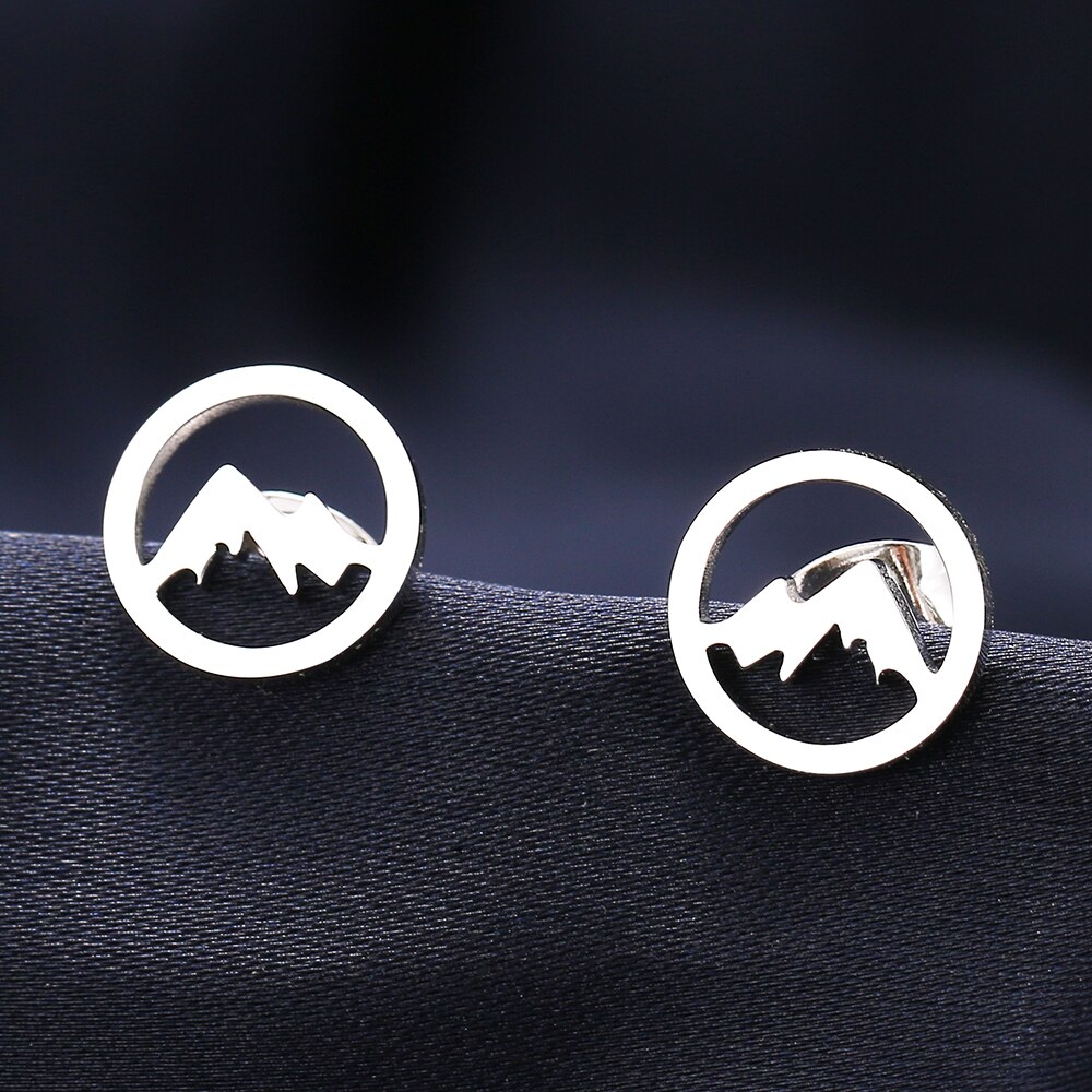 Stainless Steel Mountain Earrings