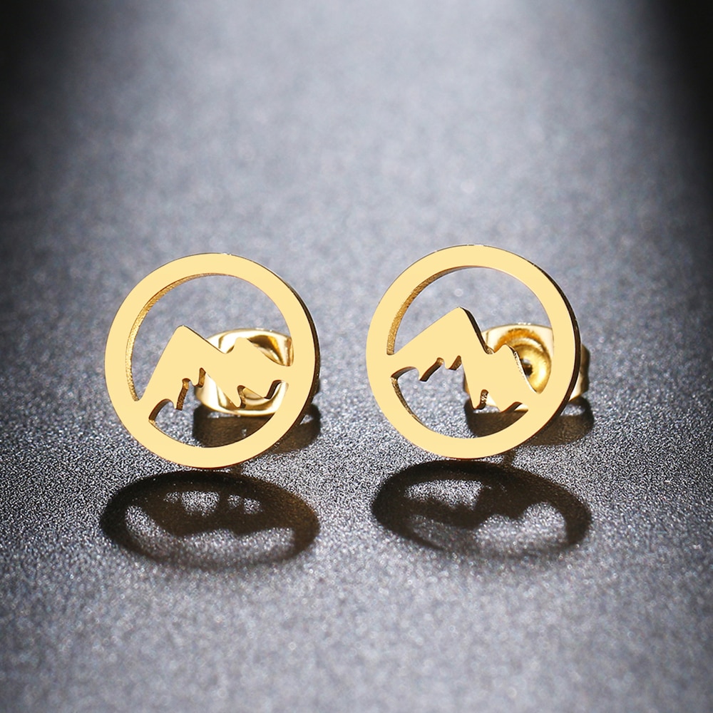 Stainless Steel Mountain Earrings