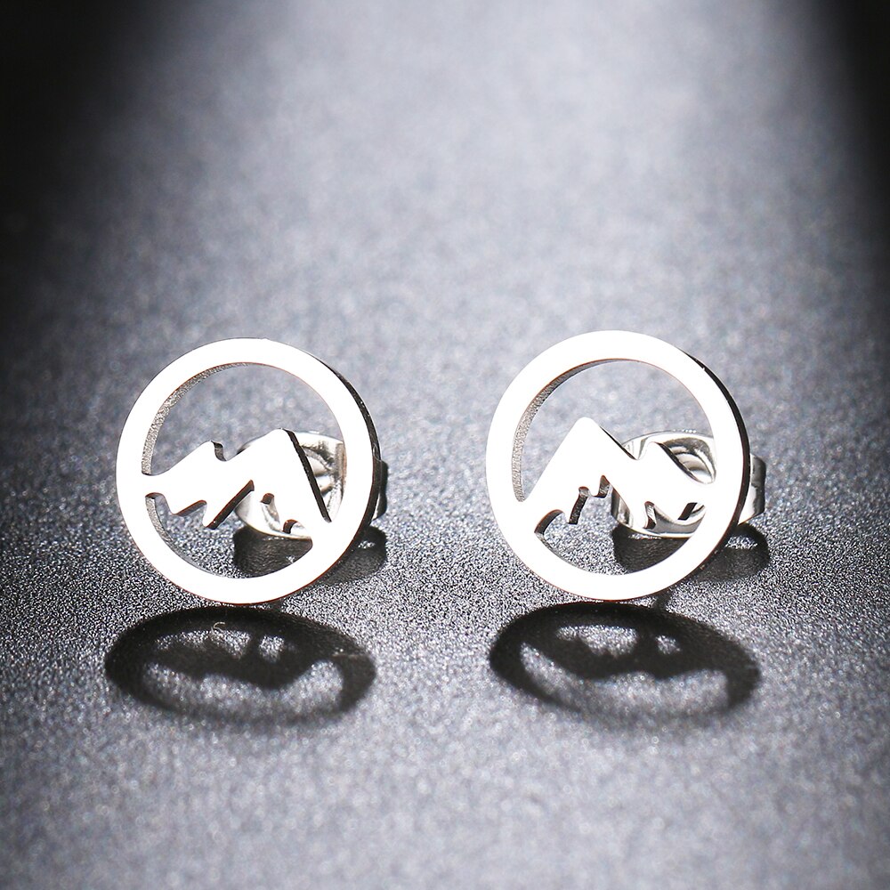 Stainless Steel Mountain Earrings