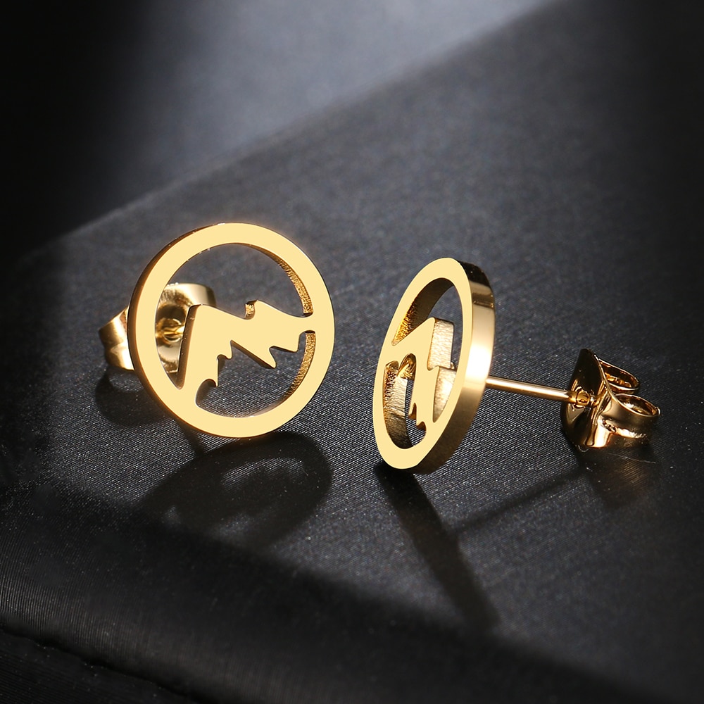 Stainless Steel Mountain Earrings