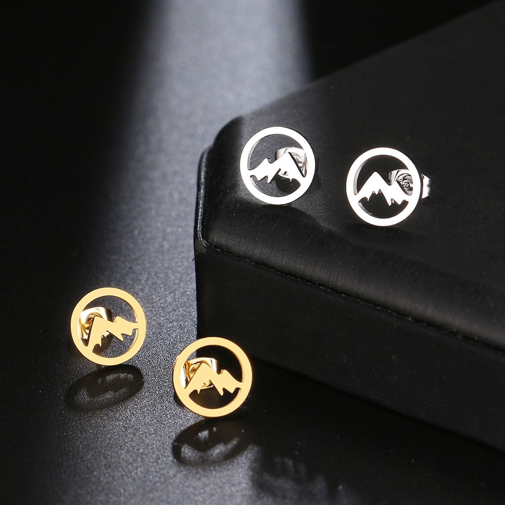 Stainless Steel Mountain Earrings