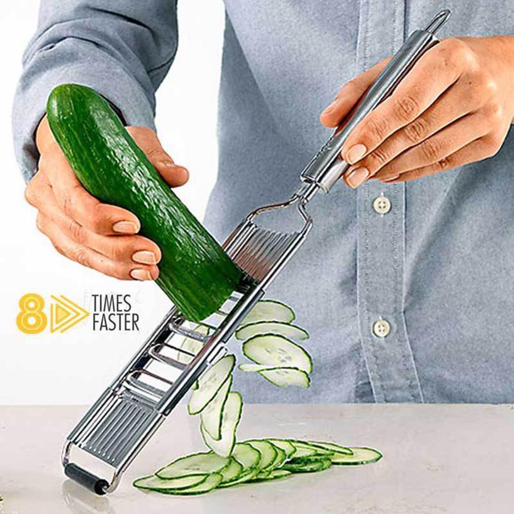 Stainless Steel Multi Purpose Vegetable Slicer with 3 Blades Stainless Steel Multi Purpose Vegetable Slicer with 3 Blades