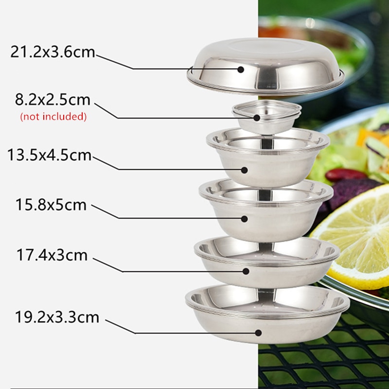 Stainless Steel Picnic Plates Set (18 Pcs)
