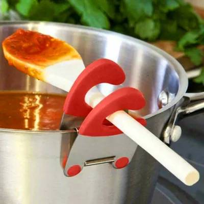 Stainless Steel Pot Side Clips Anti Scalding Spoon Holder Kitchen Gadgets Rubber Kitchen Gadgets Stainless Steel Pot Side Clips Anti Scalding Spoon Holder Kitchen Gadgets Rubber Kitchen Gadgets