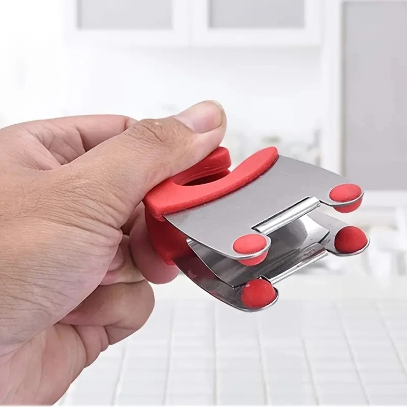 Stainless Steel Pot Spoon Holder, Anti-Scald Silicone Grip Pot Clip Holder For Spoon, Kitchenware Bowl Clip, Cooking