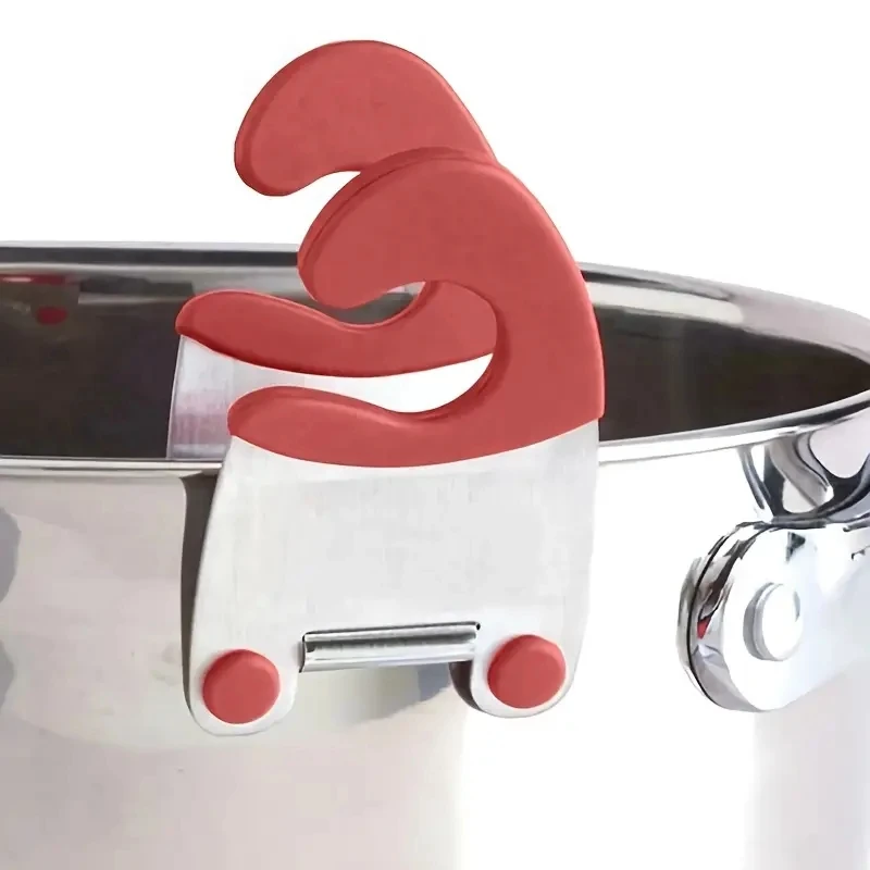 Stainless Steel Pot Spoon Holder, Anti-Scald Silicone Grip Pot Clip Holder For Spoon, Kitchenware Bowl Clip, Cooking