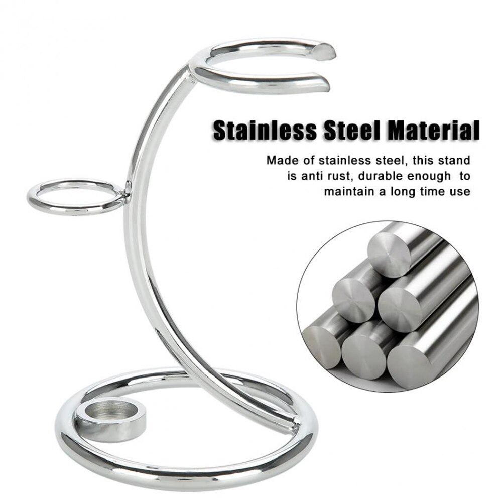 Stainless Steel Razor and Brush Stand