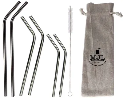 Stainless Steel Reusable Straws (Set of 4) Stainless Steel Reusable Straws (Set of 4)