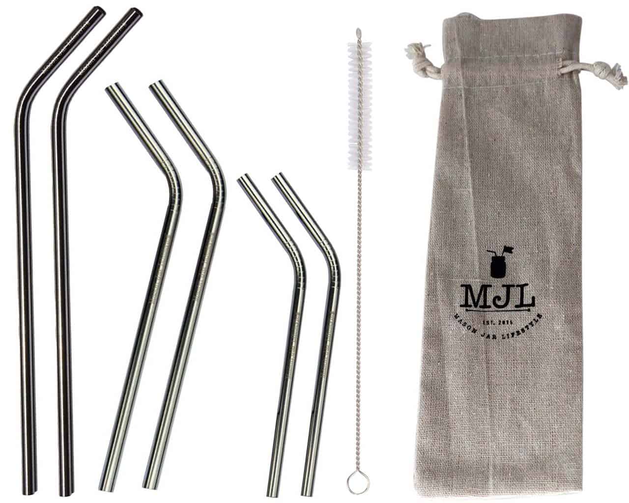 Stainless Steel Reusable Straws (Set of 4) Stainless Steel Reusable Straws (Set of 4)