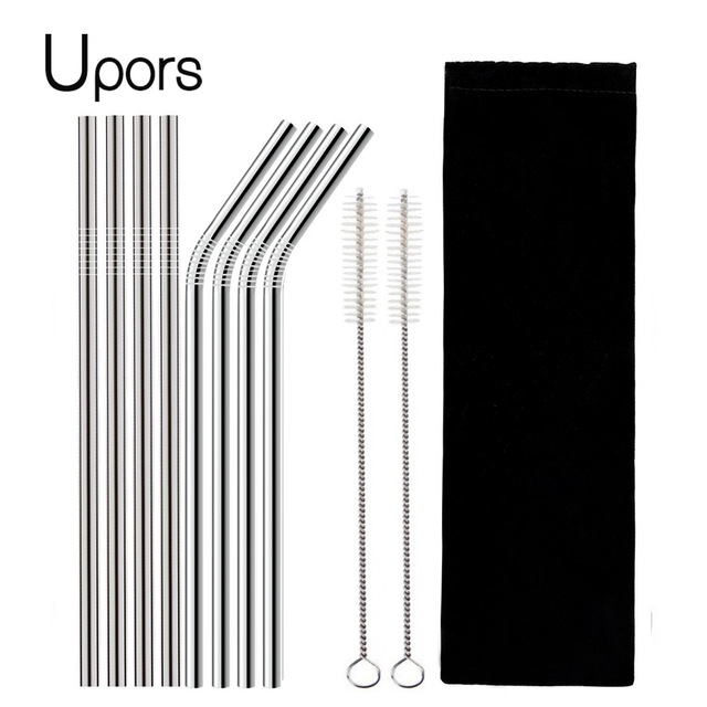 Stainless Steel Reusable Straws (Set of 4) Stainless Steel Reusable Straws (Set of 4)