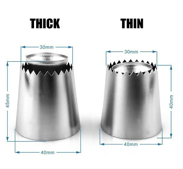 Stainless Steel Romeo Flower Mouth Pastry Nozzles for Confectionery Pastry and Bakery Accessories Cake Tools Utensils