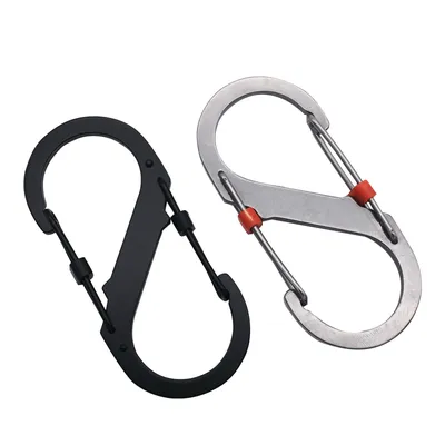 Stainless Steel S Carabiner for Camping (2 pcs)