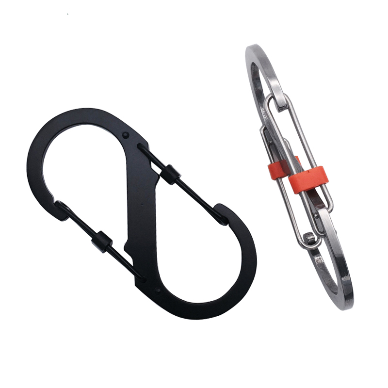 Stainless Steel S Carabiner for Camping (2 pcs)