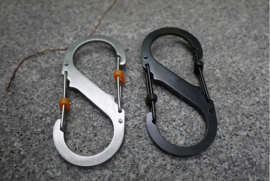 Stainless Steel S Carabiner for Camping (2 pcs)