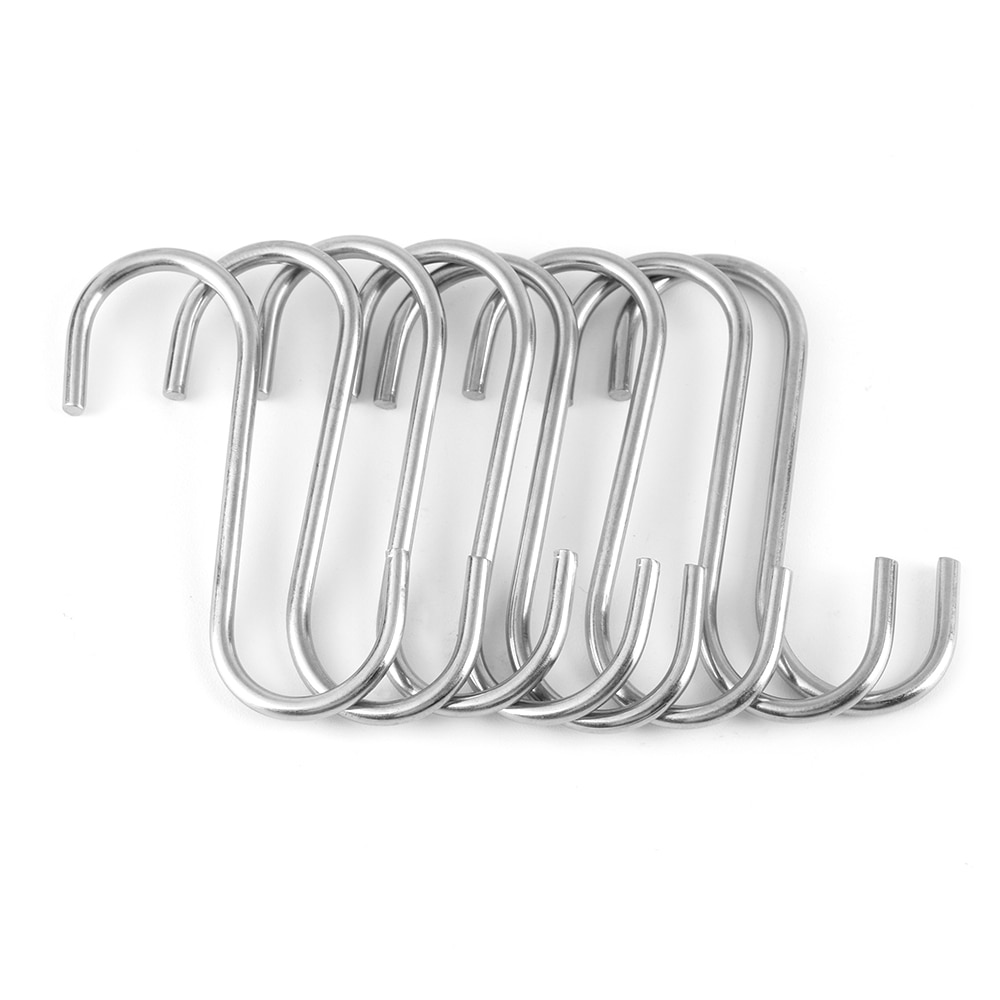 Stainless Steel S Hooks for Closet Rod (20 pcs)