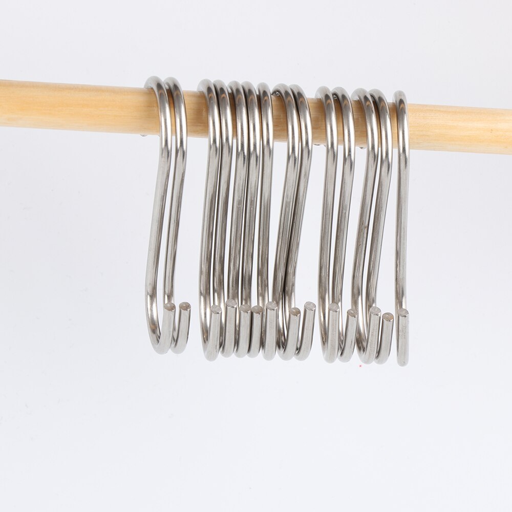 Stainless Steel S Hooks for Closet Rod (20 pcs)