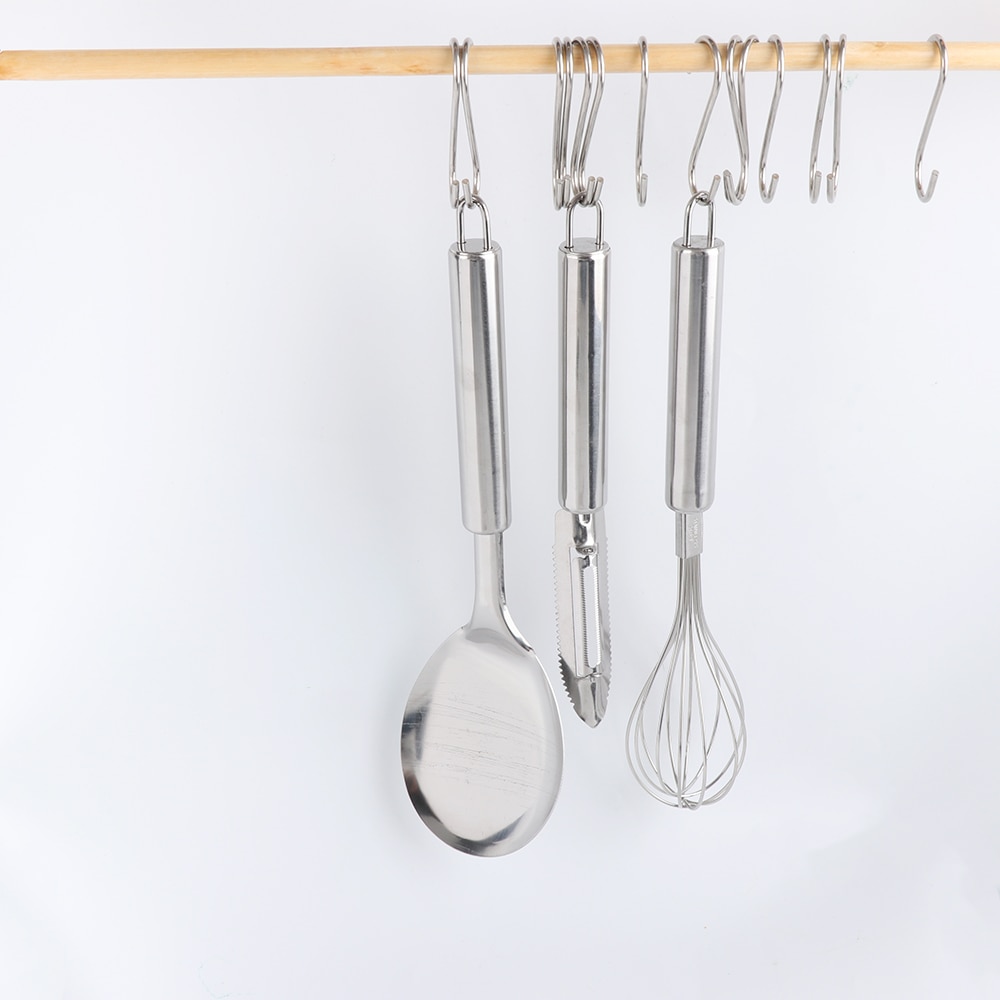 Stainless Steel S Hooks for Closet Rod (20 pcs)