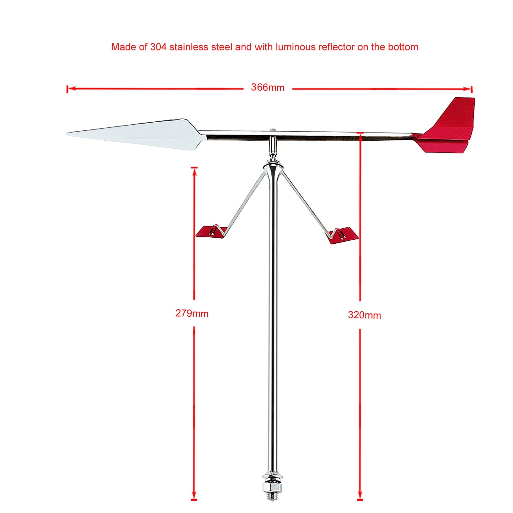 Stainless Steel Sailboat Wind Indicator Stainless Steel Sailboat Wind Indicator