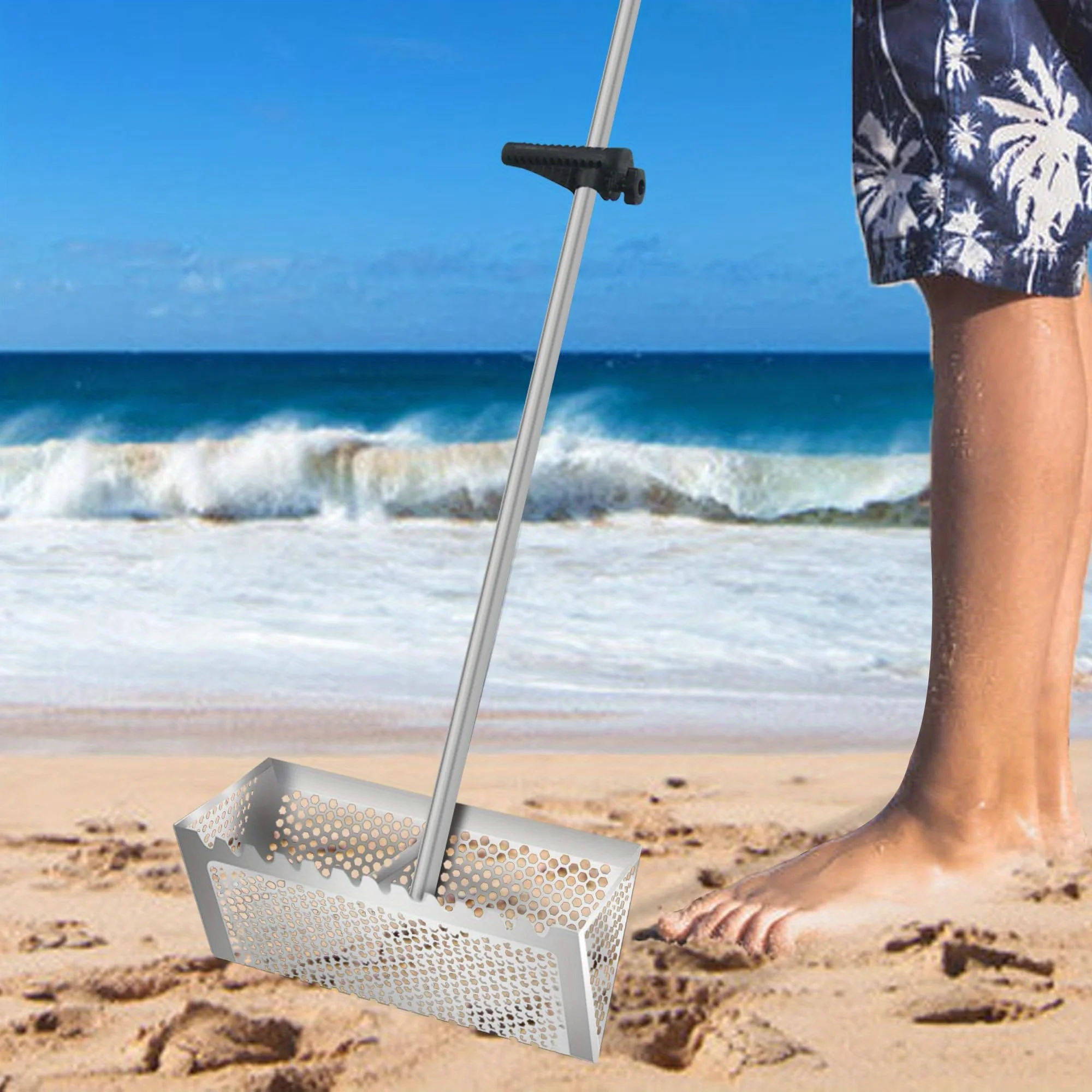 Stainless Steel Sand Sieve Foldable Beach Shark Tooth Sieve Field Supplies Beach Spade Digging Anti Corrosion Metal Stainless Steel Sand Sieve Foldable Beach Shark Tooth Sieve Field Supplies Beach Spade Digging Anti Corrosion Metal