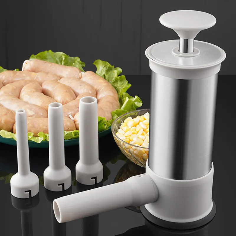 Stainless Steel Sausage Meat Stuffer Horizontal Sausage Maker Homemade Kitchen Meat Sausage Maker Tool Sausage Filler Stainless Steel Sausage Meat Stuffer Horizontal Sausage Maker Homemade Kitchen Meat Sausage Maker Tool Sausage Filler