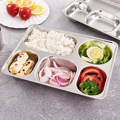 Stainless Steel Sectioned Dinner Plate
