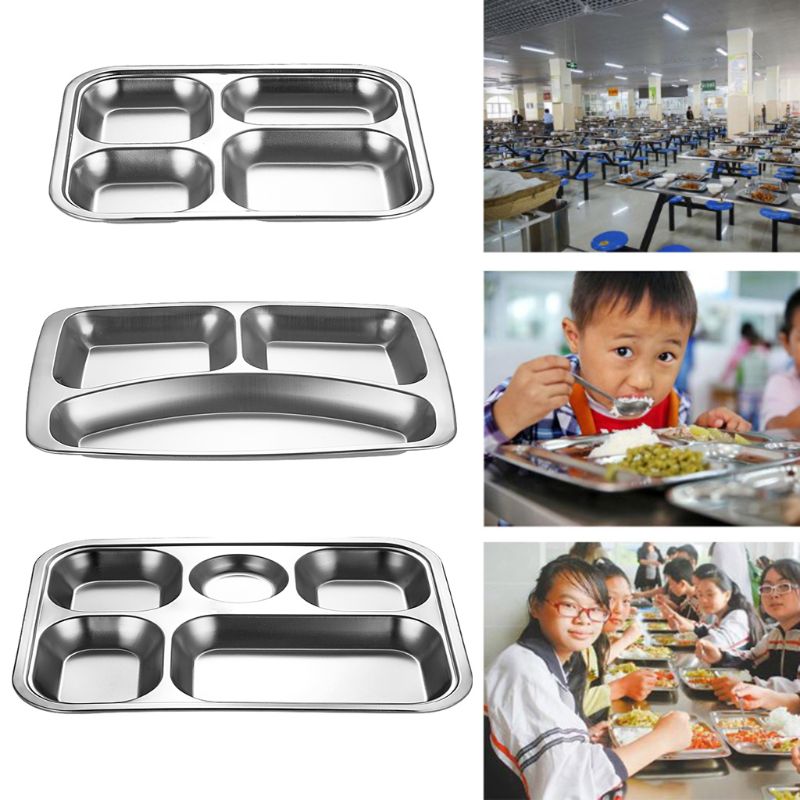 Stainless Steel Sectioned Dinner Plate