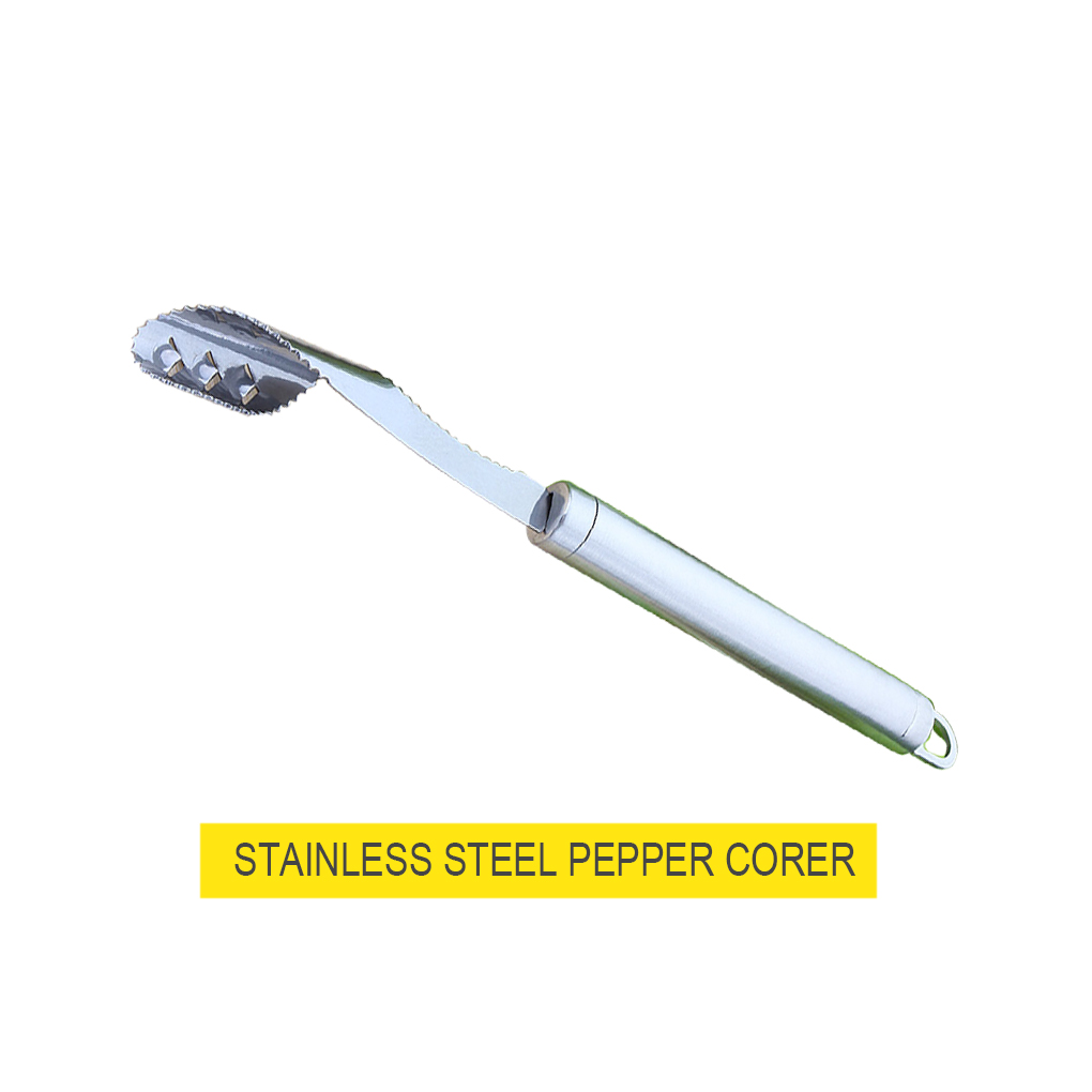 Stainless Steel Serrated Pepper Corer Tool