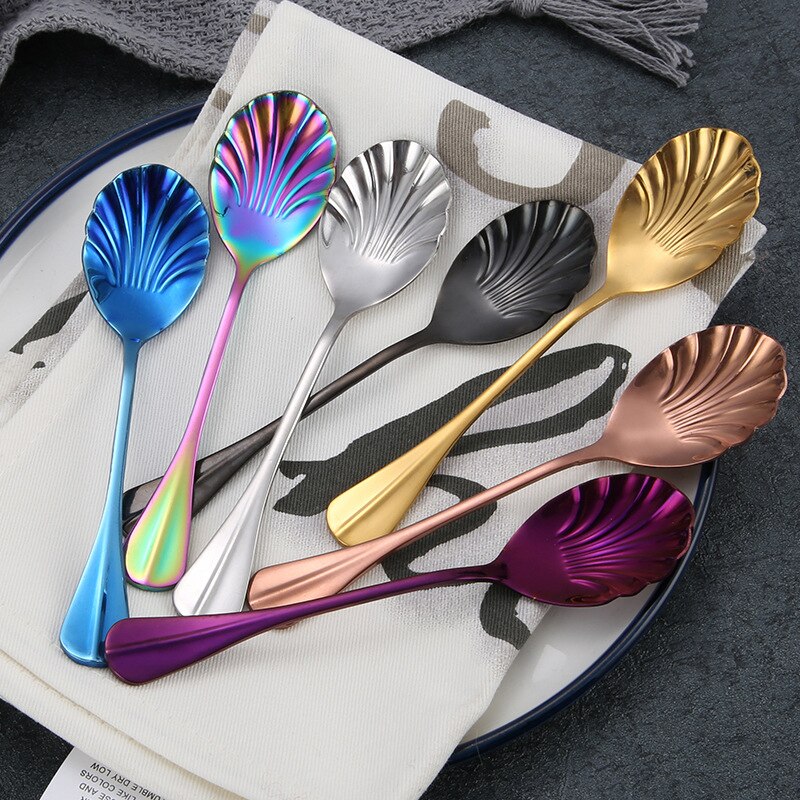 Stainless Steel Shell Shaped Spoon Stainless Steel Shell Shaped Spoon