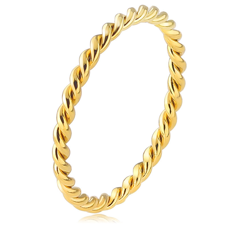 Stainless Steel Simple Twist Rope Ring Band