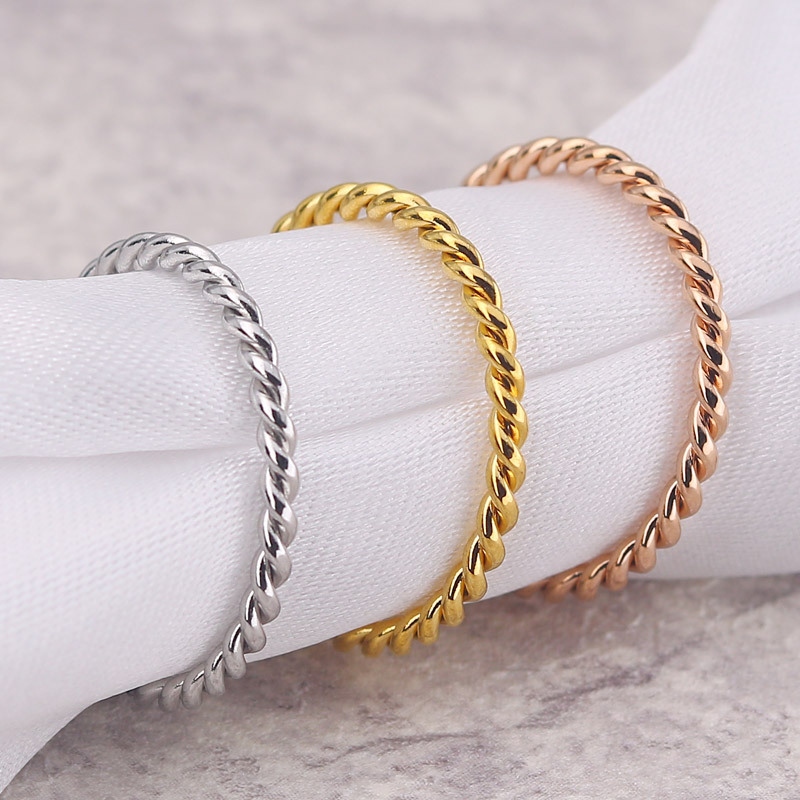 Stainless Steel Simple Twist Rope Ring Band Stainless Steel Simple Twist Rope Ring Band