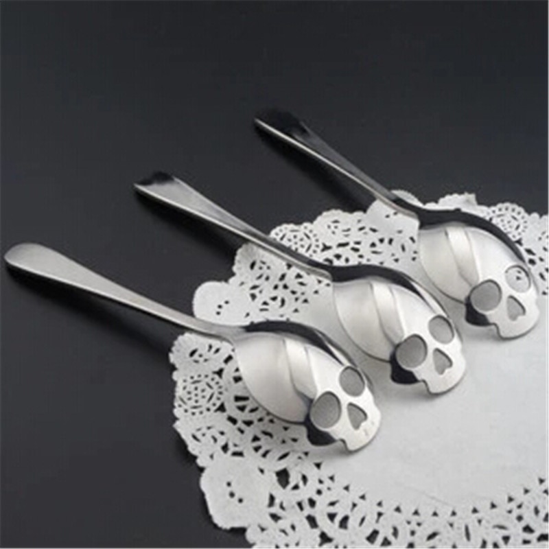 Stainless Steel Skull Spoon Gothic Tableware Stainless Steel Skull Spoon Gothic Tableware