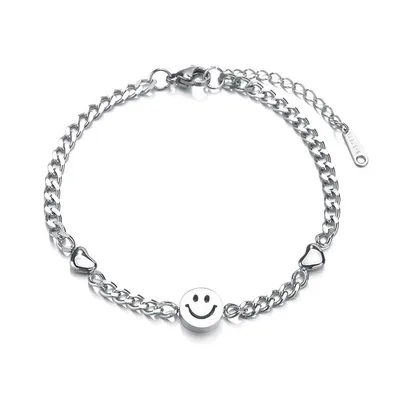Stainless Steel Smiley Face Bracelet
