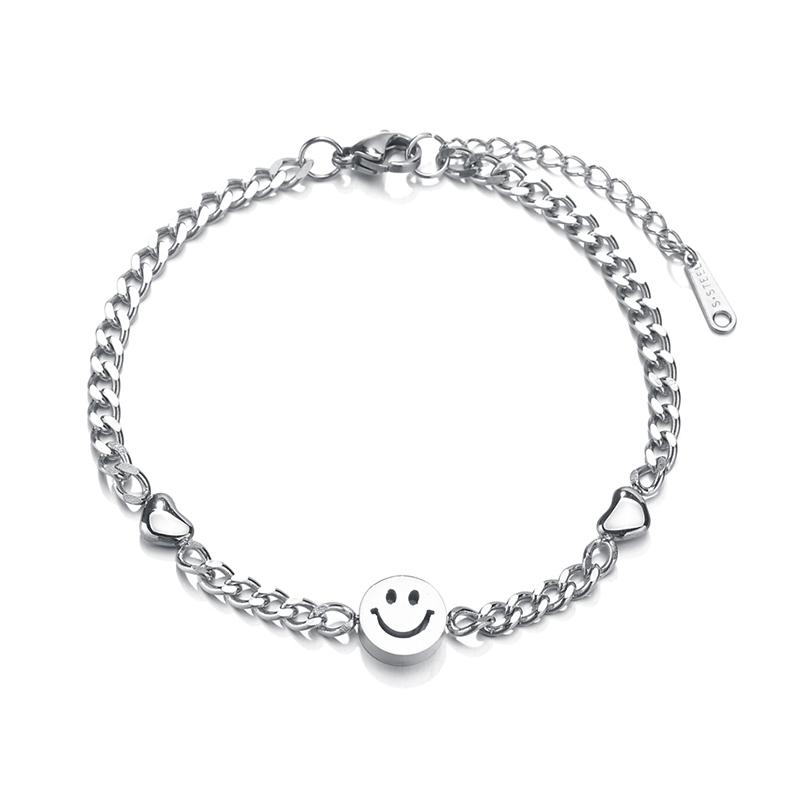 Stainless Steel Smiley Face Bracelet