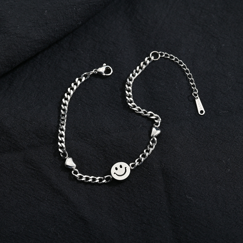 Stainless Steel Smiley Face Bracelet