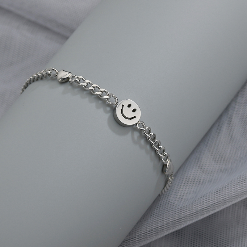 Stainless Steel Smiley Face Bracelet