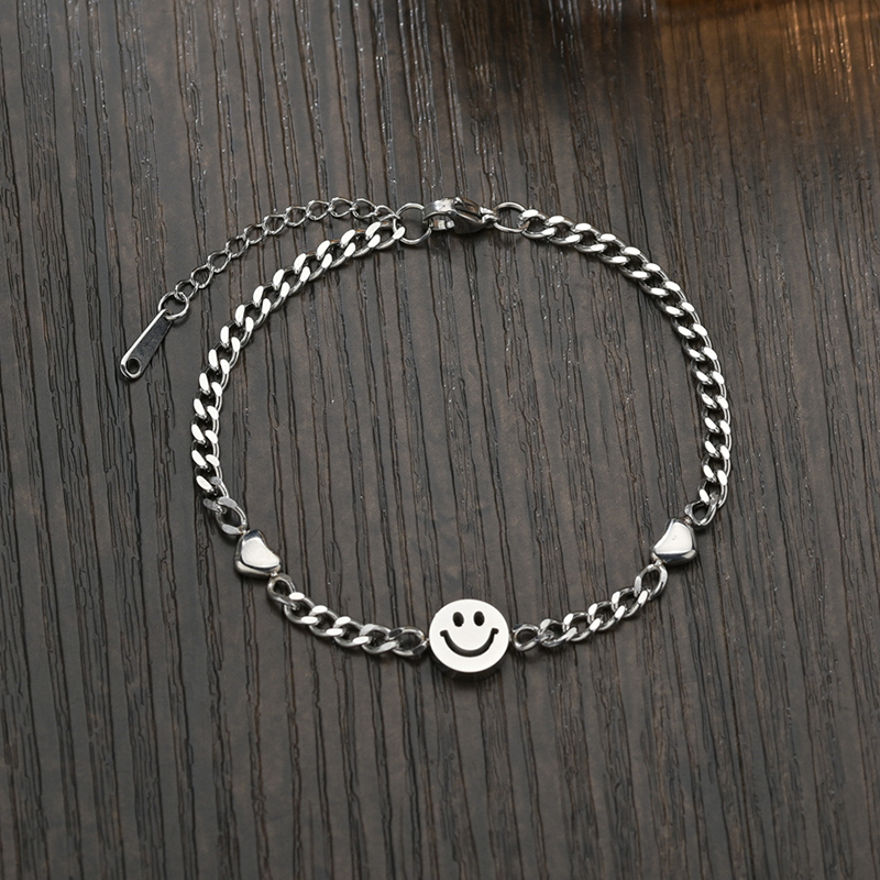 Stainless Steel Smiley Face Bracelet