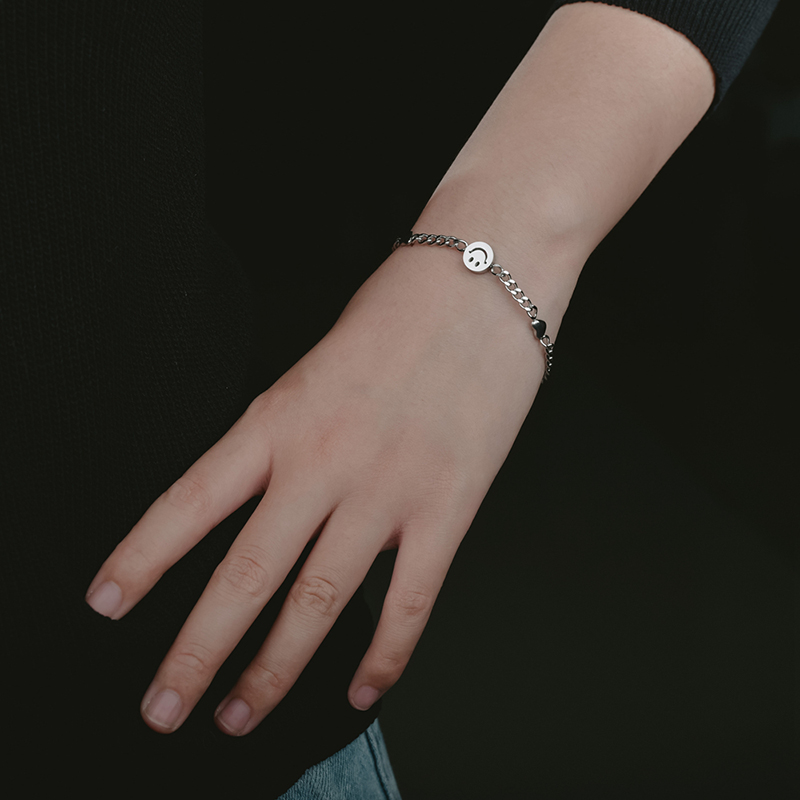 Stainless Steel Smiley Face Bracelet