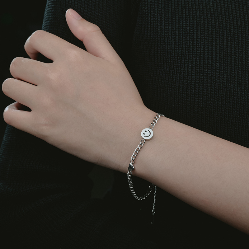 Stainless Steel Smiley Face Bracelet