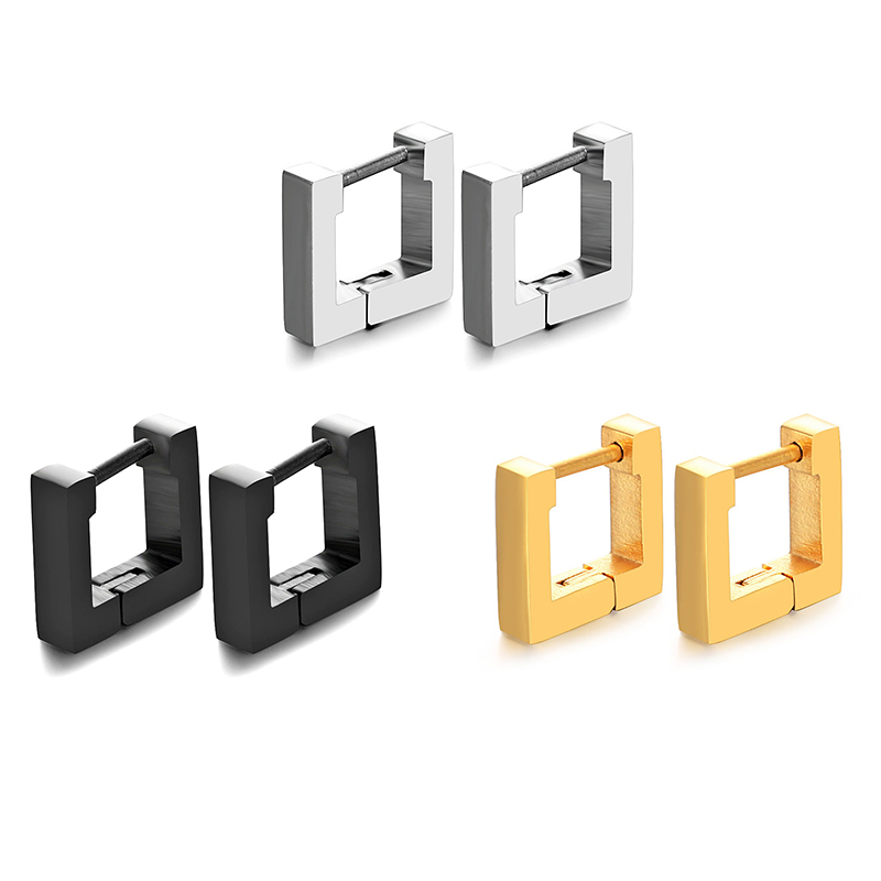 Stainless Steel Square Hoop Earrings