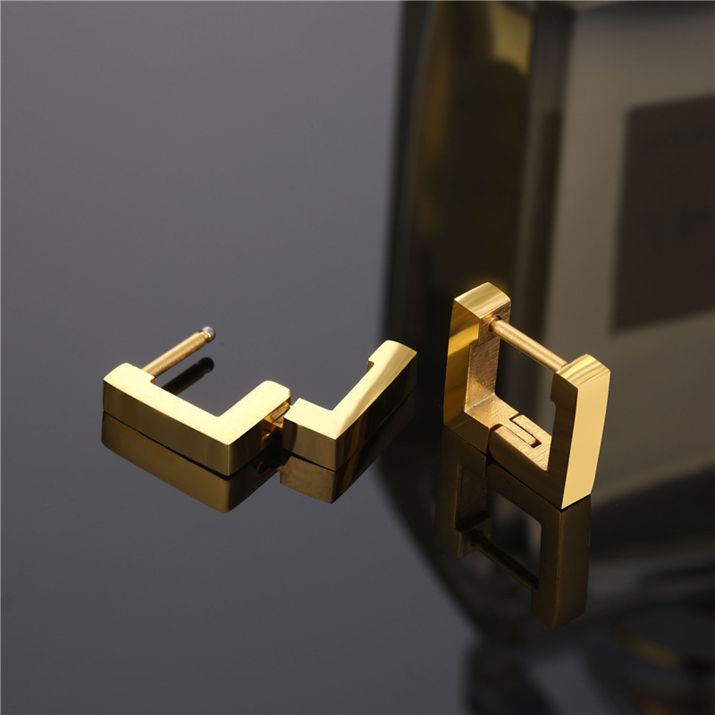 Stainless Steel Square Hoop Earrings