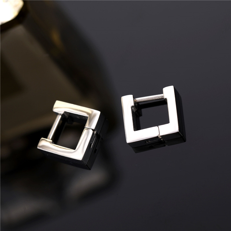 Stainless Steel Square Hoop Earrings