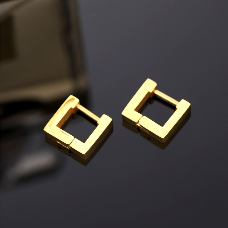 Stainless Steel Square Hoop Earrings