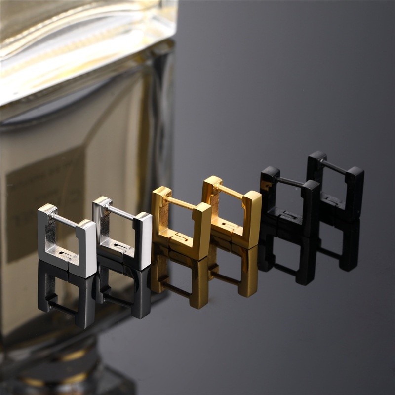 Stainless Steel Square Hoop Earrings