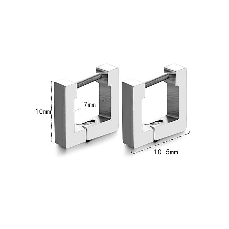 Stainless Steel Square Hoop Earrings