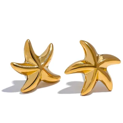 Stainless Steel Starfish Stud Earrings Stainless Steel Starfish Stud Earrings