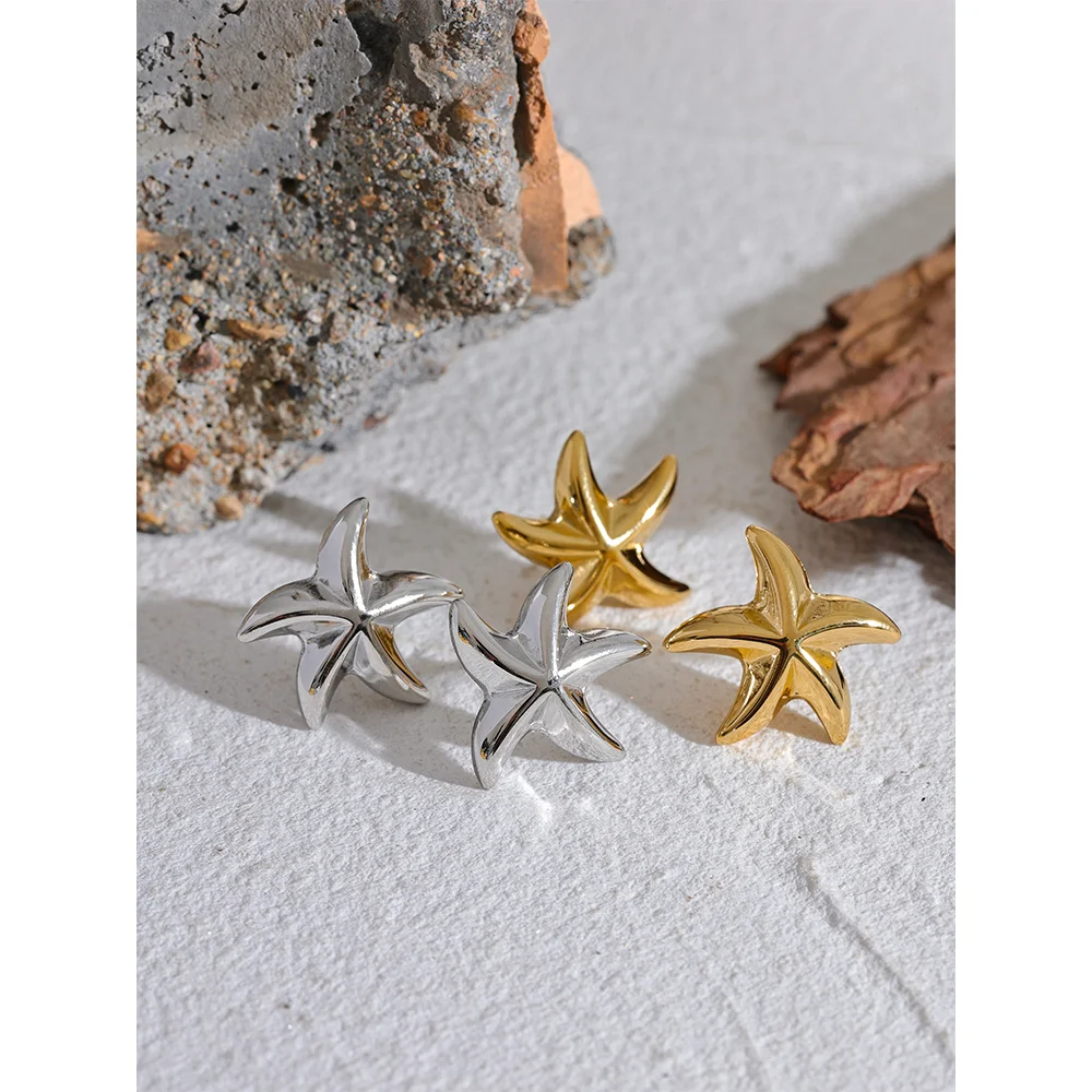 Stainless Steel Starfish Stud Earrings Stainless Steel Starfish Stud Earrings