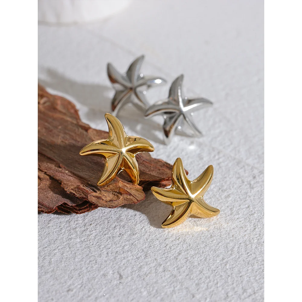 Stainless Steel Starfish Stud Earrings Stainless Steel Starfish Stud Earrings