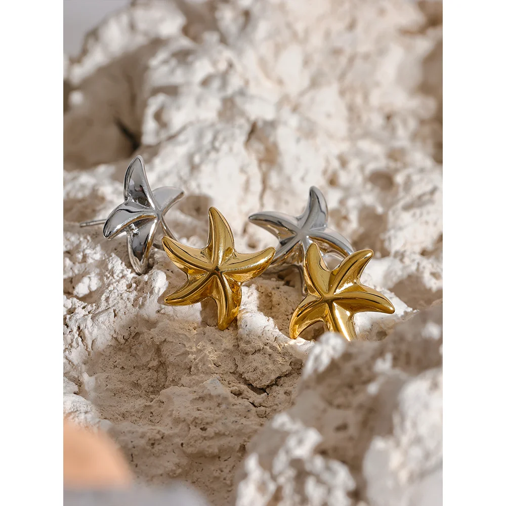 Stainless Steel Starfish Stud Earrings Stainless Steel Starfish Stud Earrings
