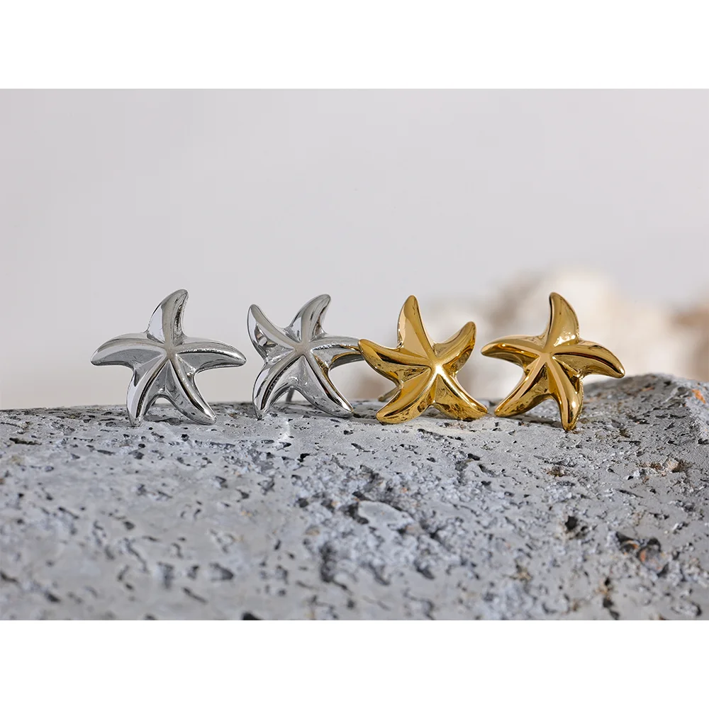 Stainless Steel Starfish Stud Earrings Stainless Steel Starfish Stud Earrings