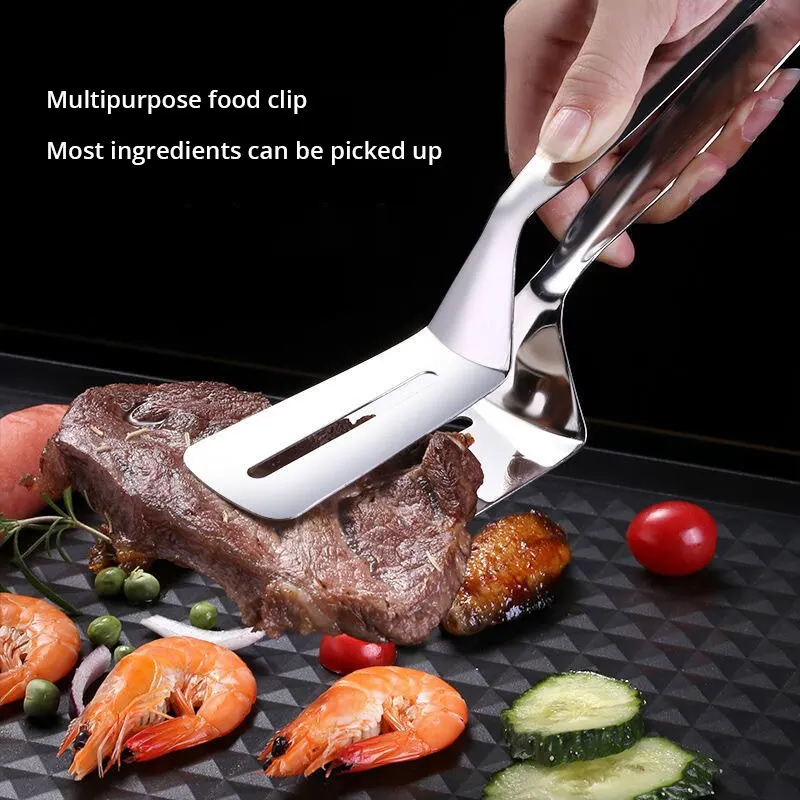 Stainless Steel Steak Clip Pancake Fried Fish Roast Meat Clip Barbecue Pliers Bread Clip